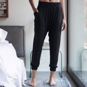 Lunya Black Siro Draped Jogger Pants Size Medium